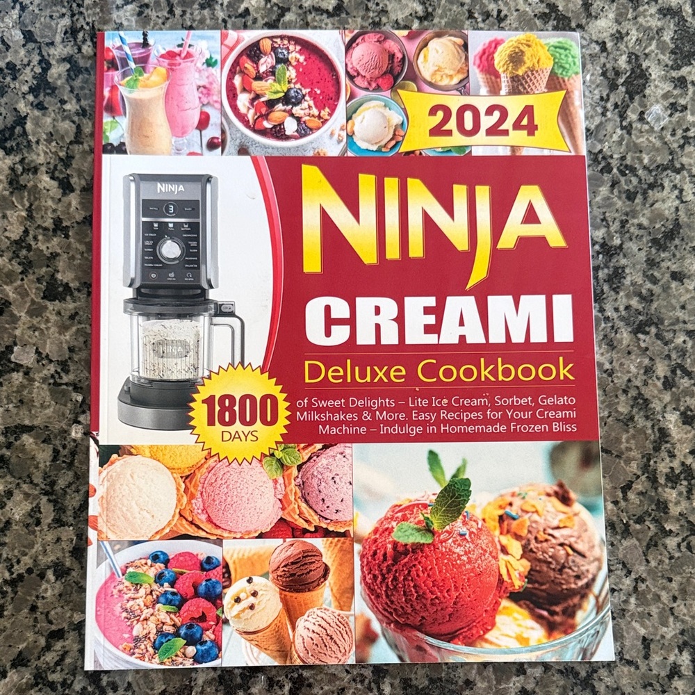 Ninja Creami Deluxe Cookbook 2024 with Red and Yellow Accents